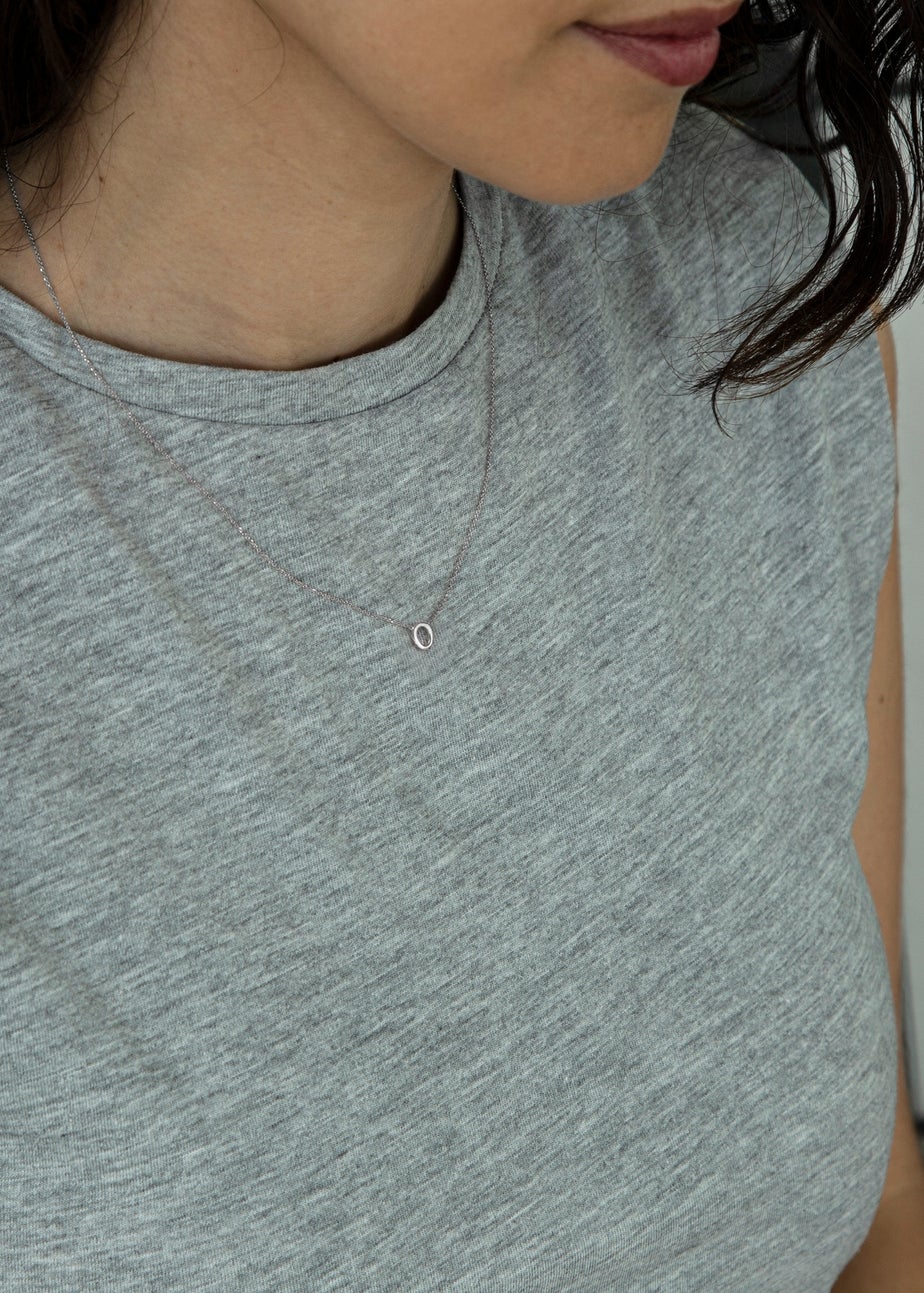 Golden Moments Sterling Silver 'O' Initial Necklace