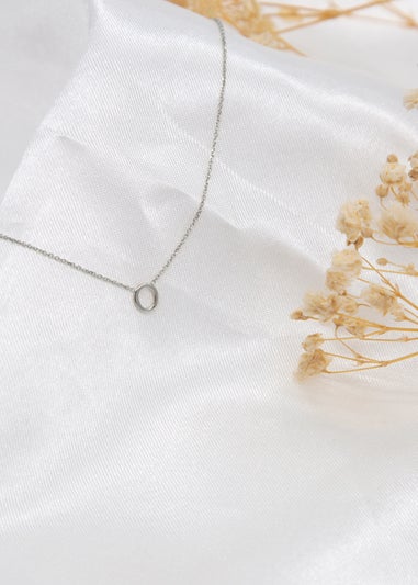 Golden Moments Sterling Silver 'O' Initial Necklace