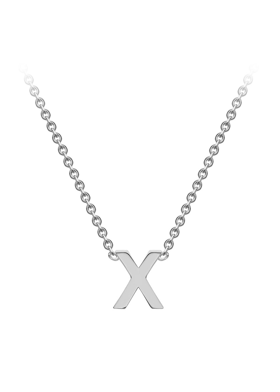 Golden Moments Sterling Silver 'X' Initial Necklace