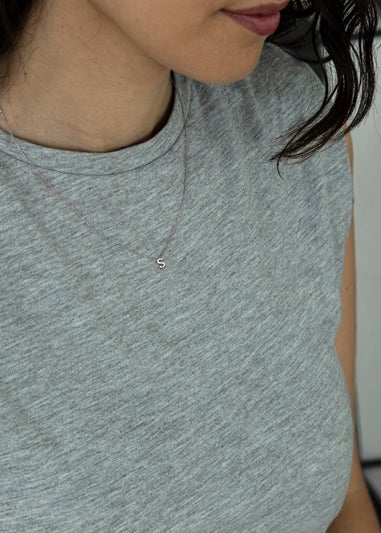 Golden Moments Sterling Silver 'S' Initial Necklace