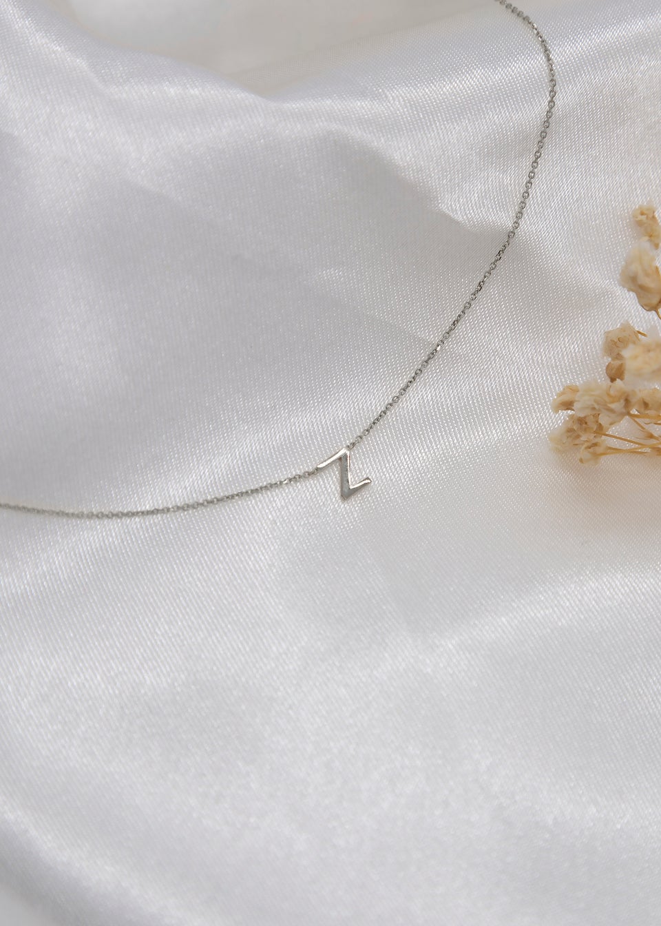 Golden Moments Sterling Silver 'Z' Initial Necklace