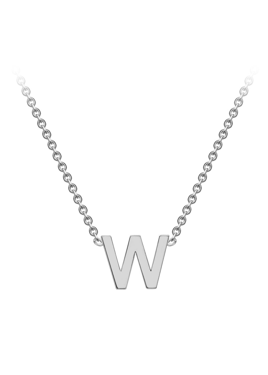 Golden Moments Sterling Silver 'W' Initial  Necklace