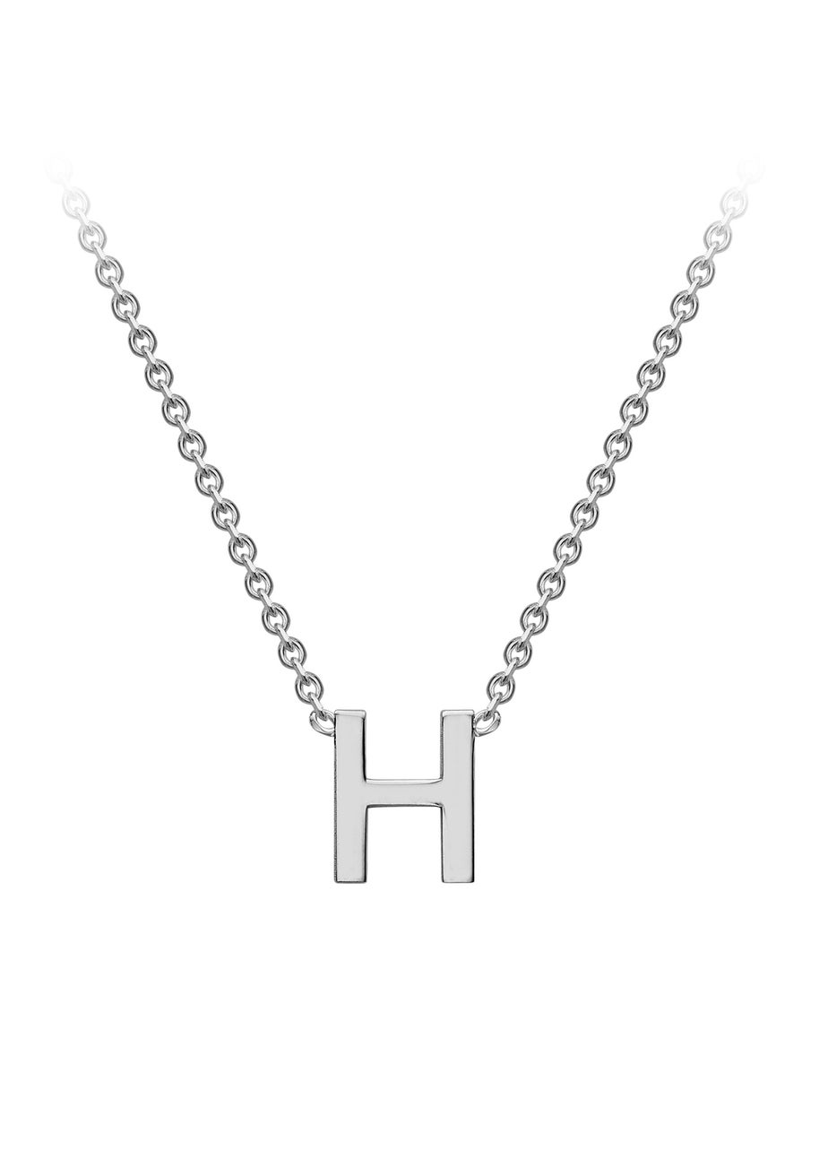 Golden Moments Sterling Silver 'H' Initial  Necklace