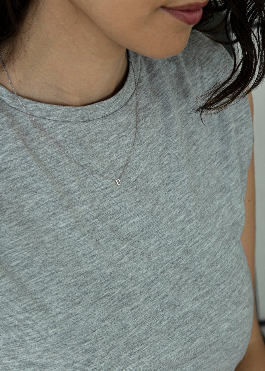 Golden Moments Sterling Silver 'D' Initial  Necklace