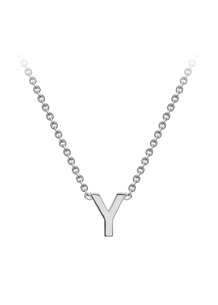 Golden Moments Sterling Silver 'Y' Initial  Necklace