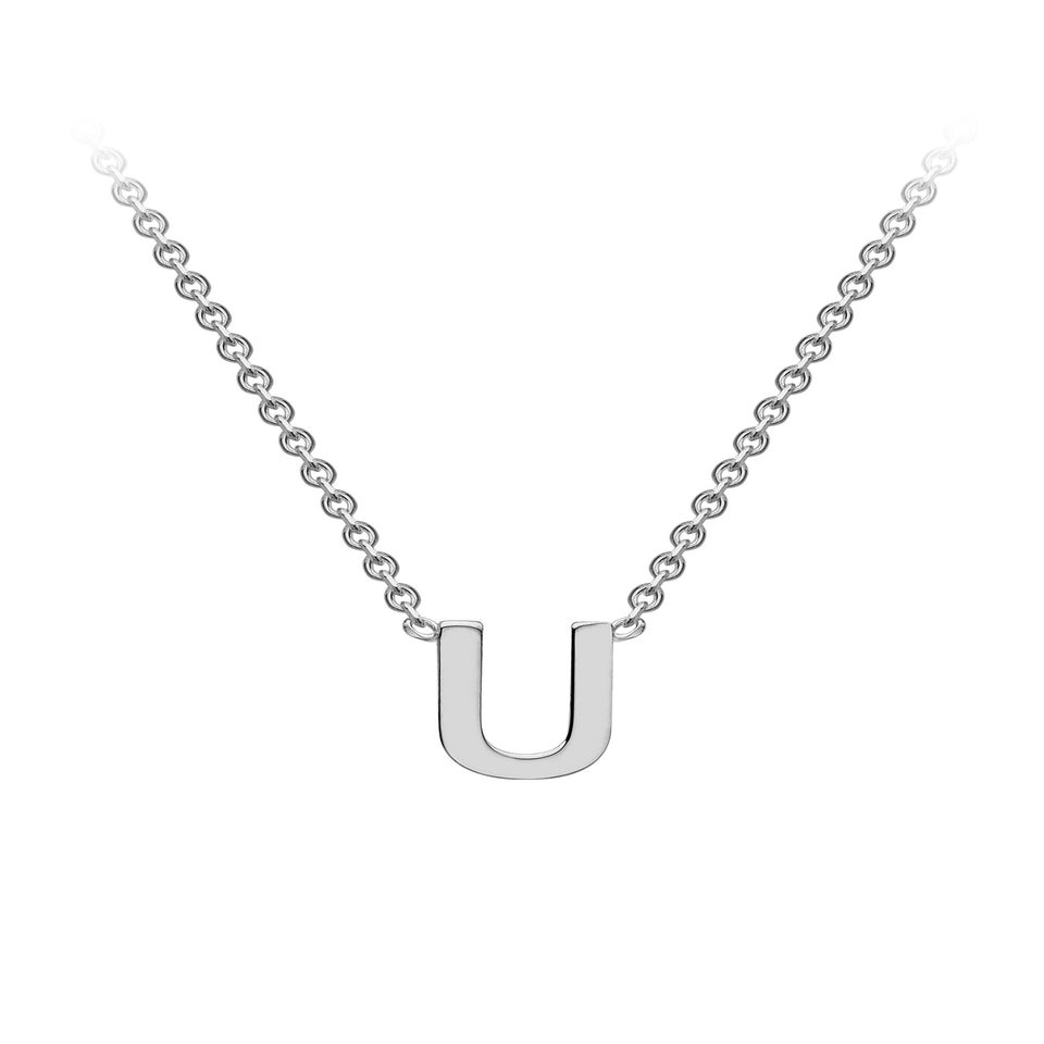 Golden Moments Sterling Silver 'U' Initial  Necklace