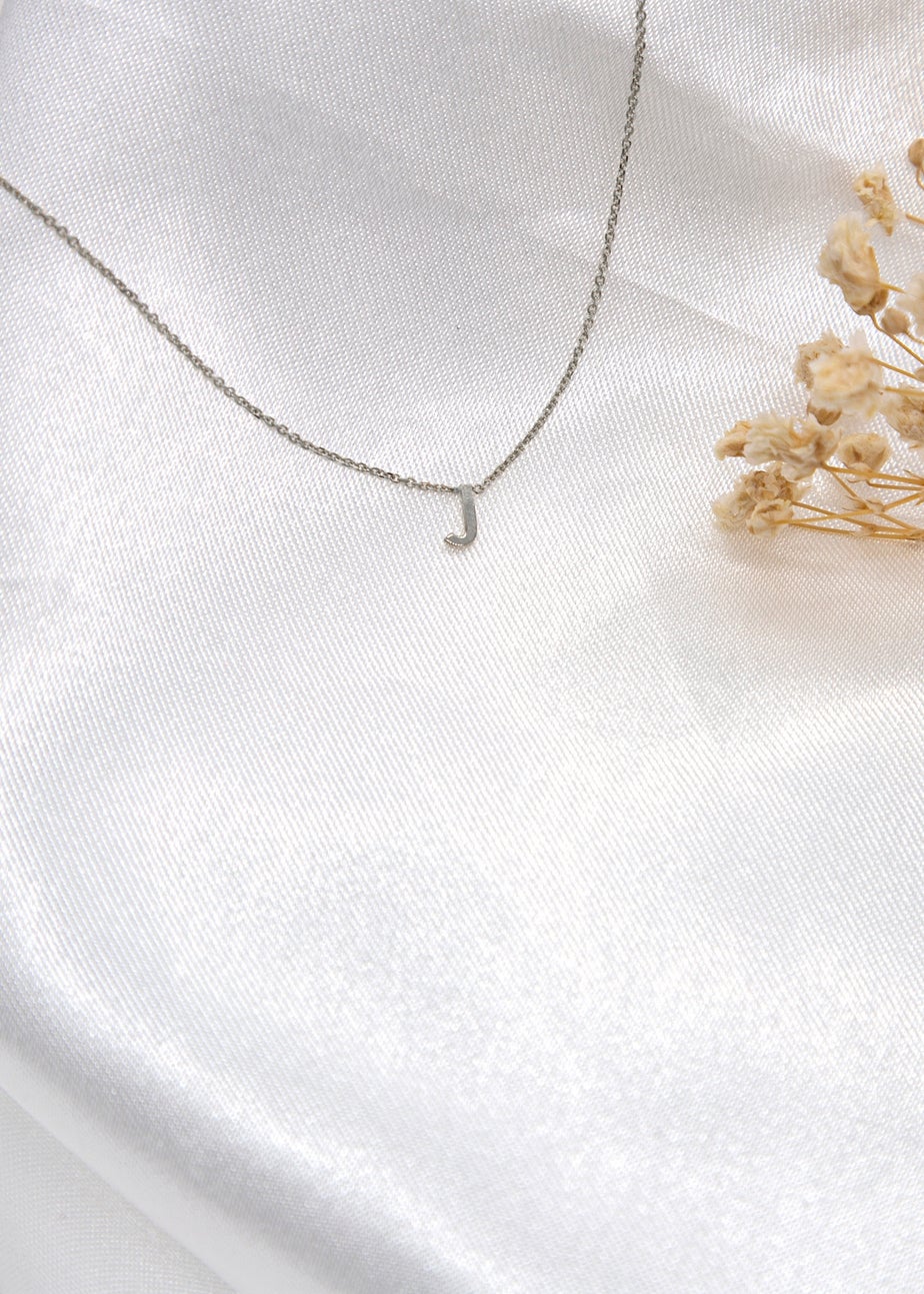 Golden Moments Sterling Silver 'J' Initial Necklace