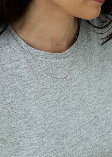 Golden Moments Sterling Silver 'J' Initial Necklace