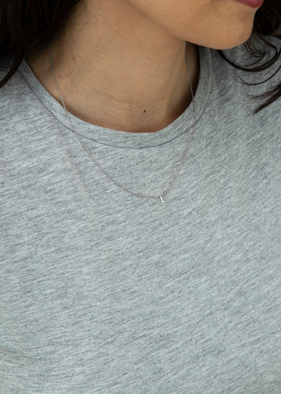 Golden Moments Sterling Silver 'J' Initial Necklace