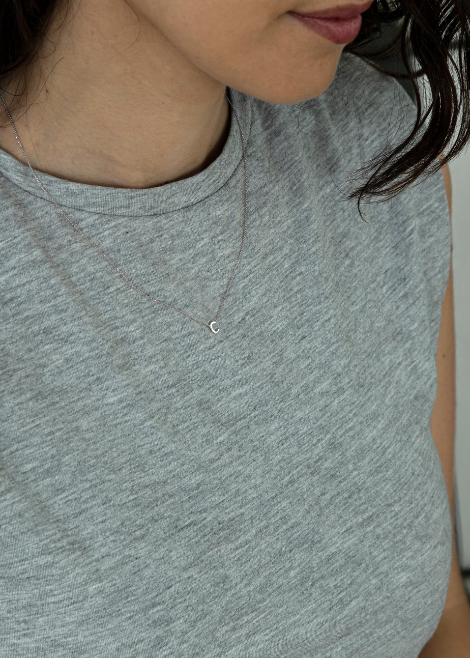 Golden Moments Sterling Silver 'C' Initial Necklace