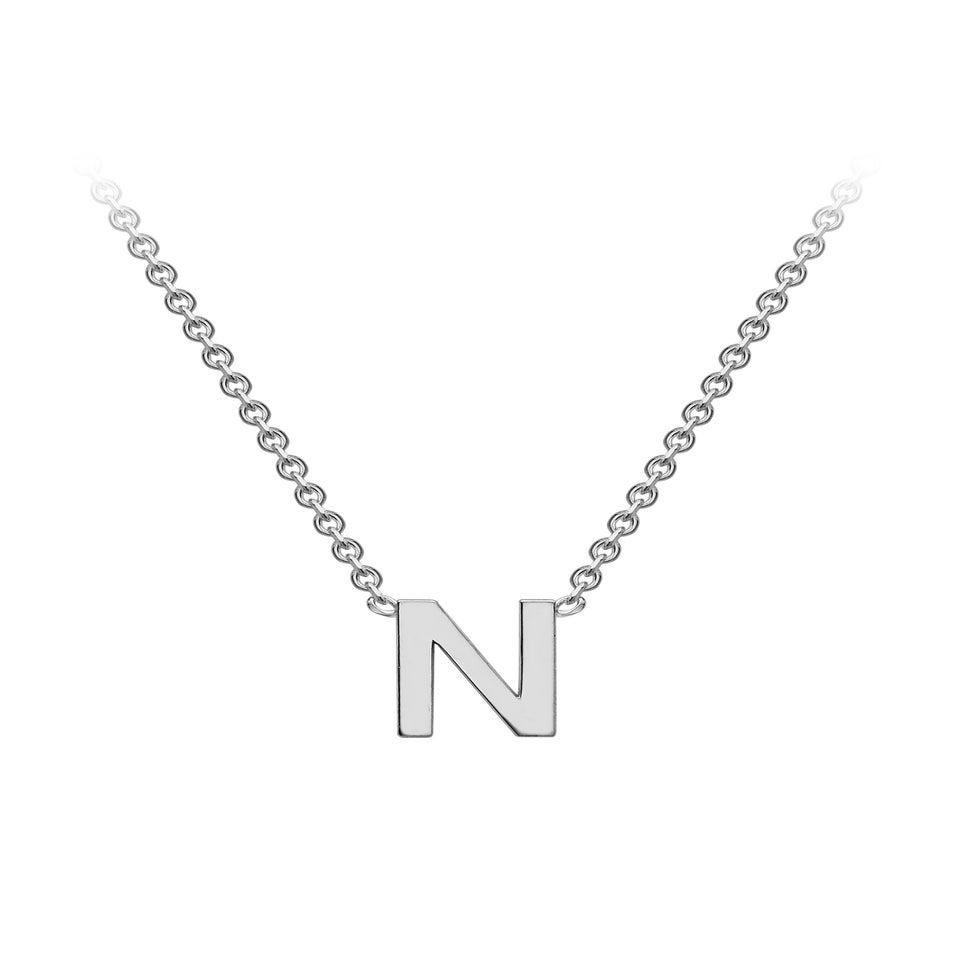 Golden Moments Sterling Silver 'N' Initial  Necklace