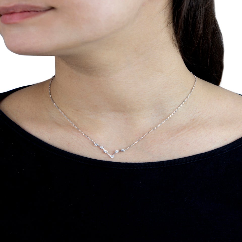 Golden Moments Sterling Silver Pisces Star Constellation Necklace
