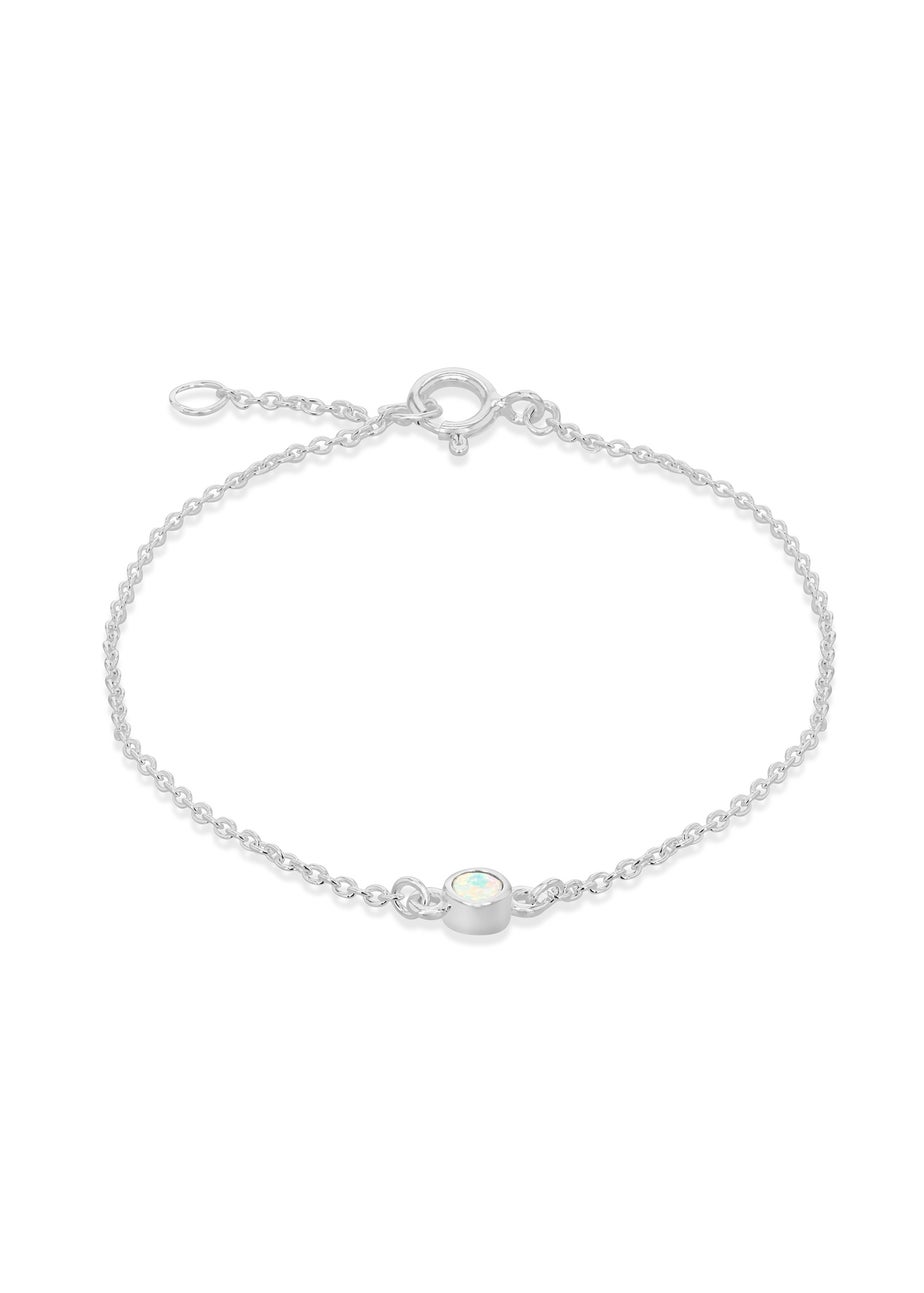 Golden Moments Sterling Silver CZ October Birthstone Bracelet