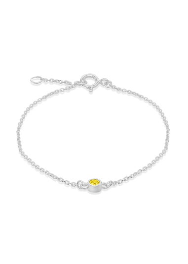 Golden Moments Sterling Silver CZ November Birthstone Bracelet