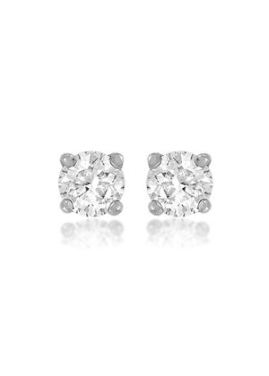 Golden Moments Sterling Silver White CZ Stud Earrings