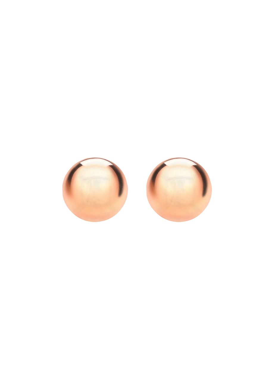Golden Moments Sterling Silver Rose Gold Plated Ball Studs (8mm)
