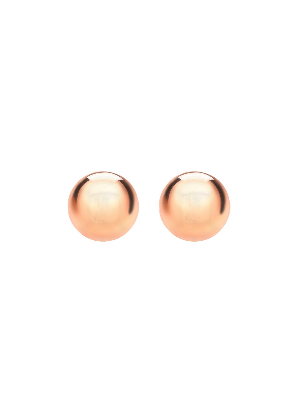 Golden Moments Sterling Silver Rose Gold Plated Ball Studs (8mm)