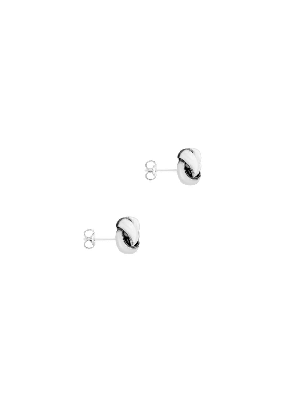 Golden Moments Sterling Silver Double-Knot Stud Earrings
