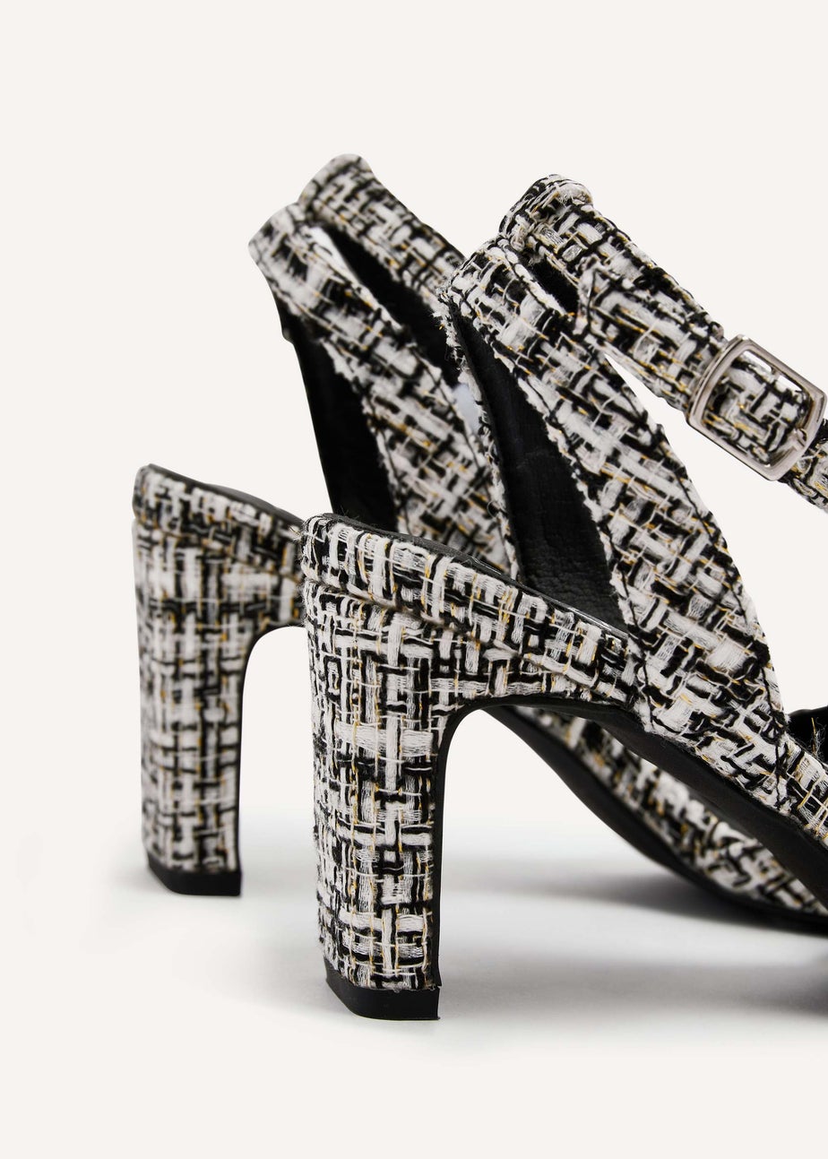 Linzi Bexley Bexley Black/White Tweed Pointed Toe Court Heel