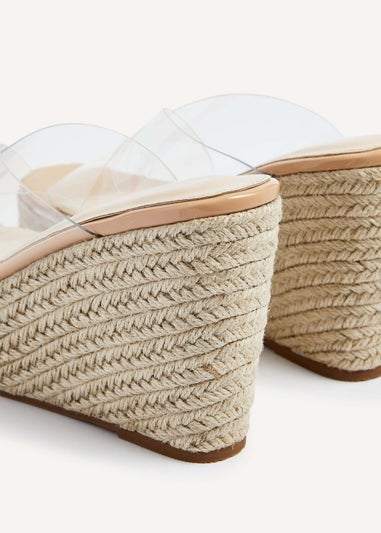 Linzi Shaylen Camel Perspex Crossover Rope Wedge