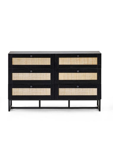 Julian Bowen Padstow 6 Drawer Chest in Black (75 x 120 x 40cm)