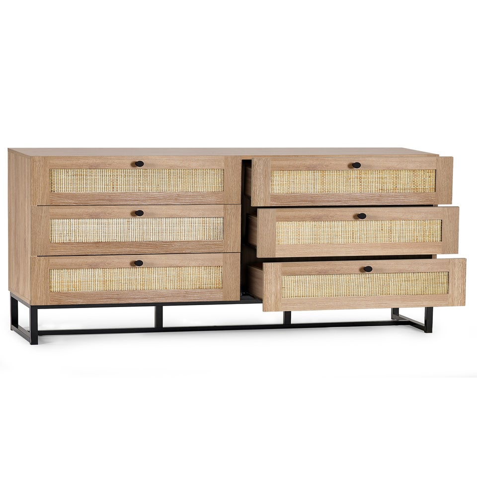 Julian Bowen Padstow 6 Drawer Chest in Brown (75 x 120 x 40cm)
