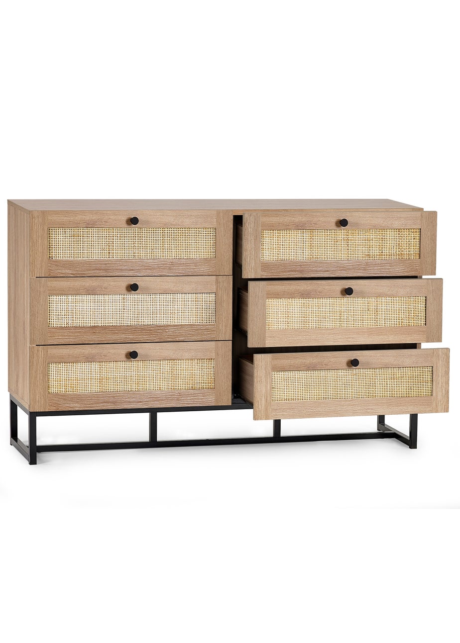 Julian Bowen Padstow 6 Drawer Chest in Brown (75 x 120 x 40cm)