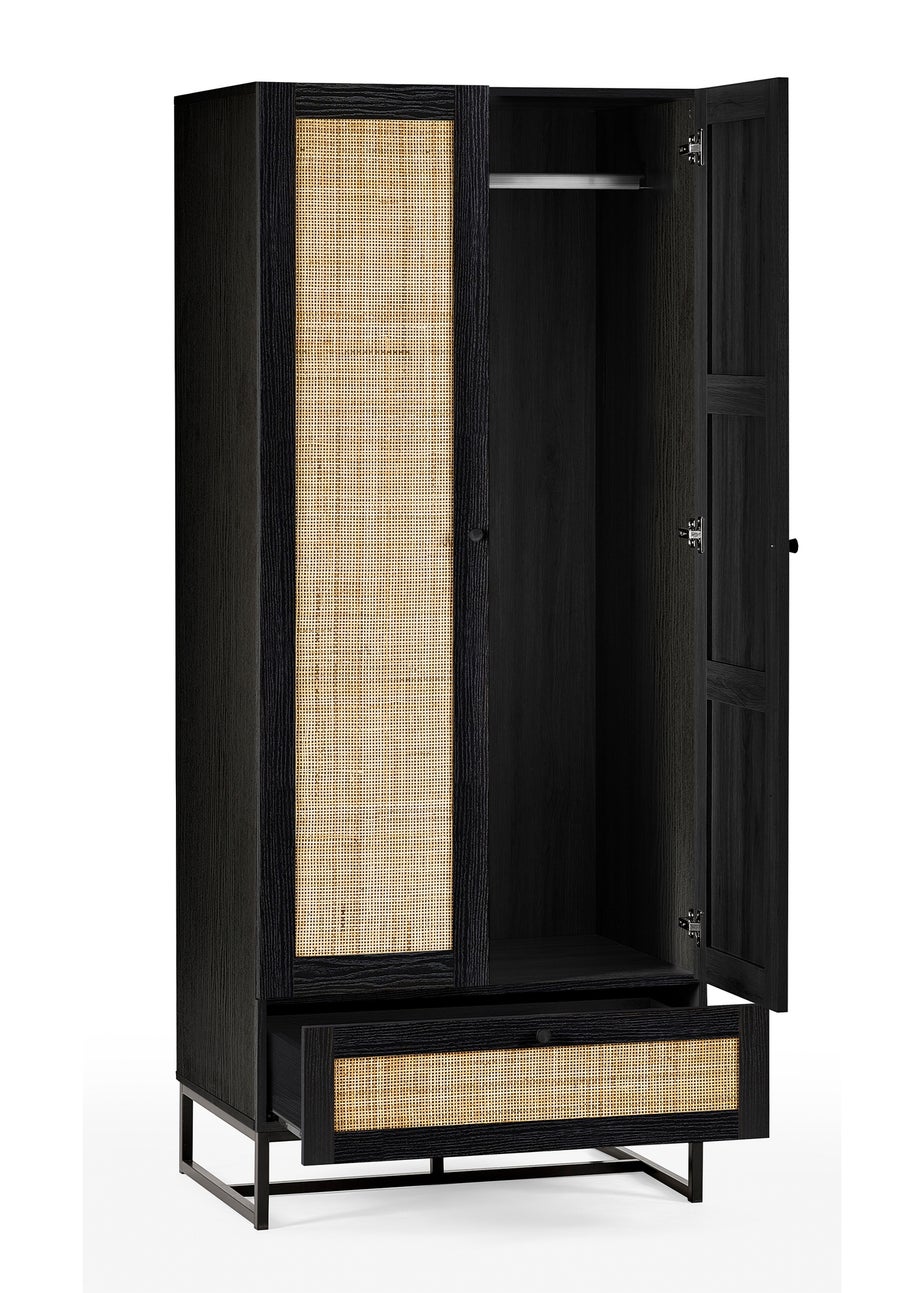 Julian Bowen Padstow Wardrobe in Black (190 x 80 x 56cm)