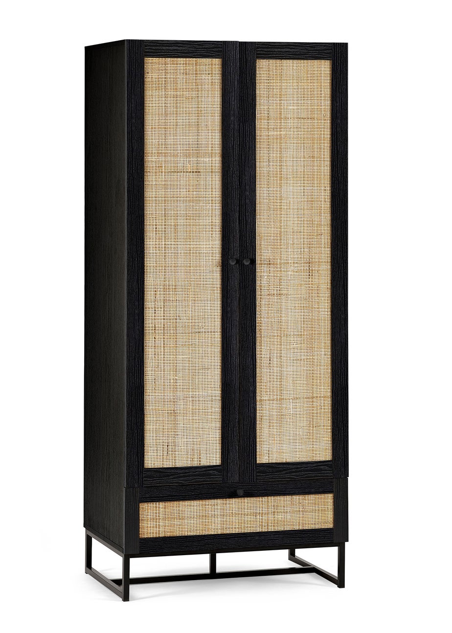 Julian Bowen Padstow Wardrobe in Black (190 x 80 x 56cm)