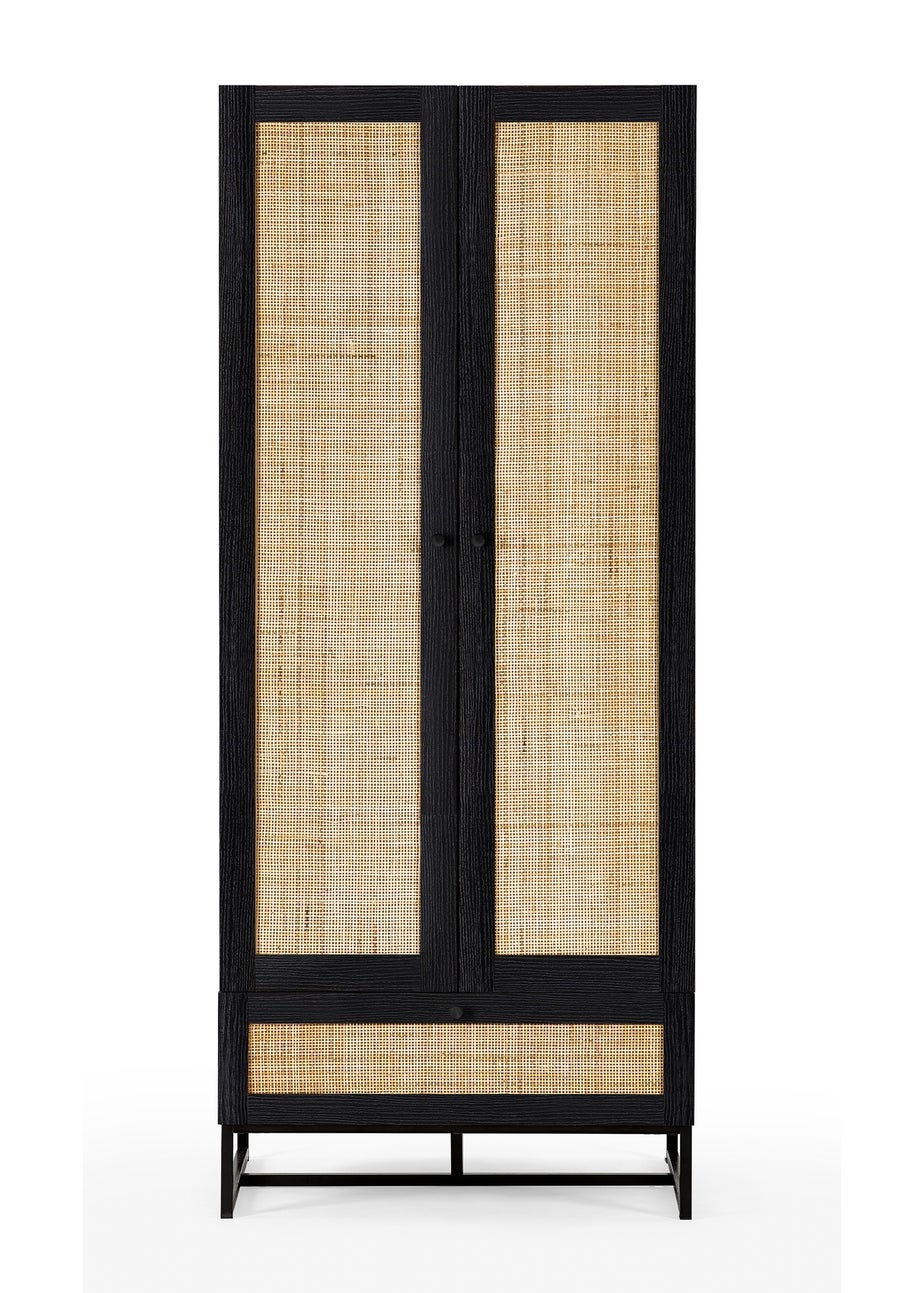 Julian Bowen Padstow Wardrobe in Black (190 x 80 x 56cm)