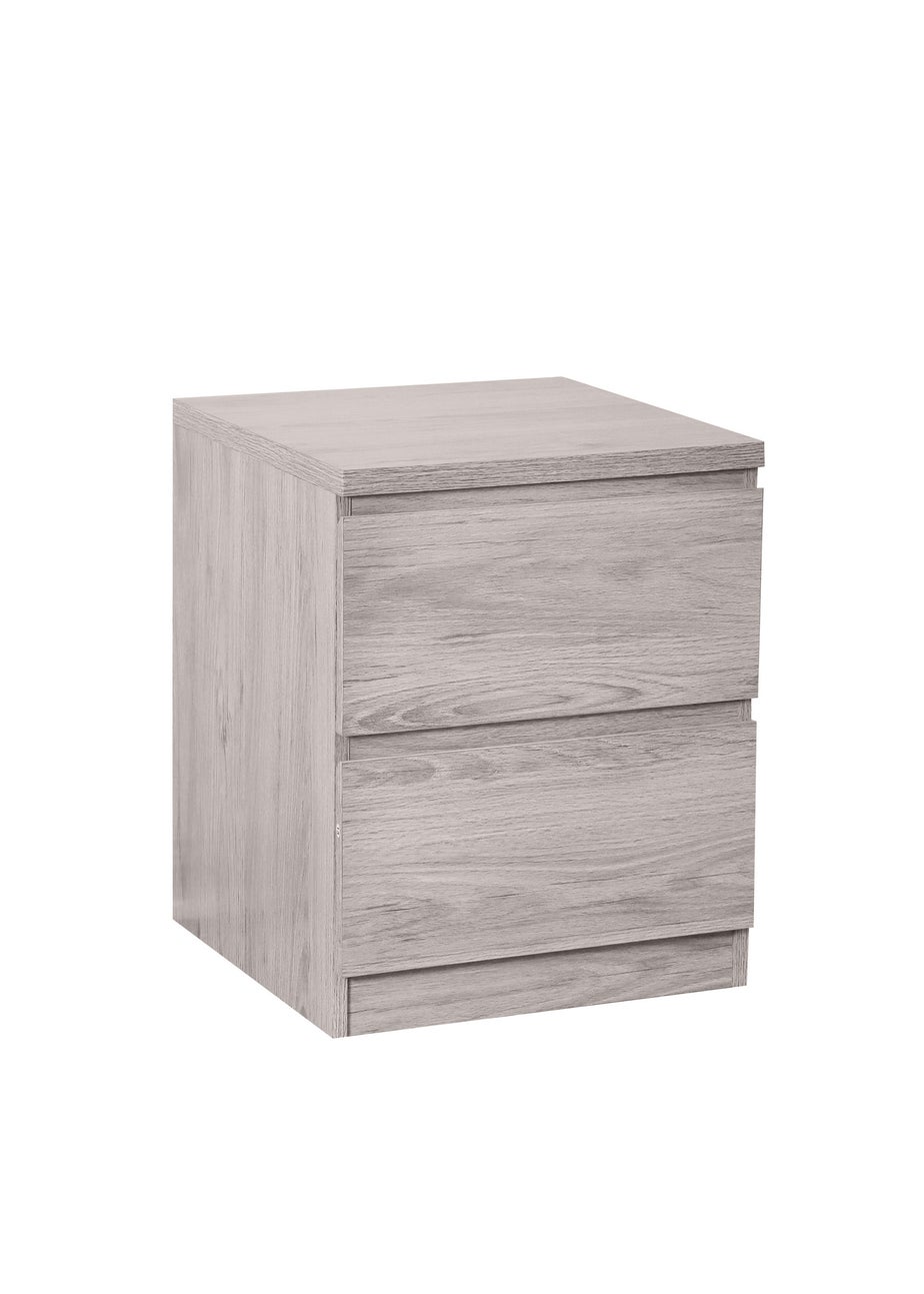 Julian Bowen Jupiter 2 Drawer Bedside in Grey Oak (57 x 45 x 45cm)
