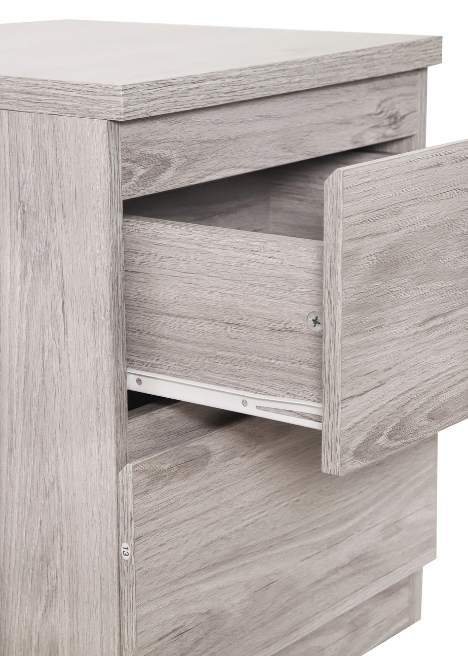Julian Bowen Jupiter 2 Drawer Bedside in Grey Oak (57 x 45 x 45cm)