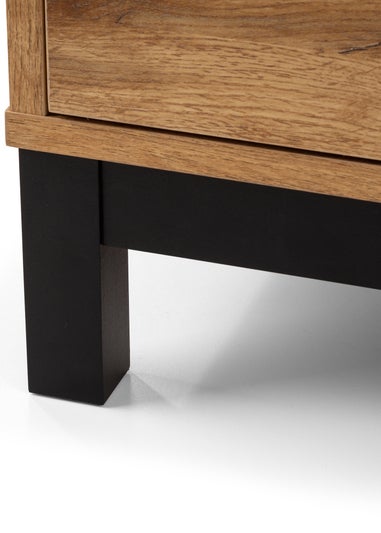 Julian Bowen Bali 2 Door 1 Drawer Wardrobe in Light Oak (185 x 92 x 55cm)