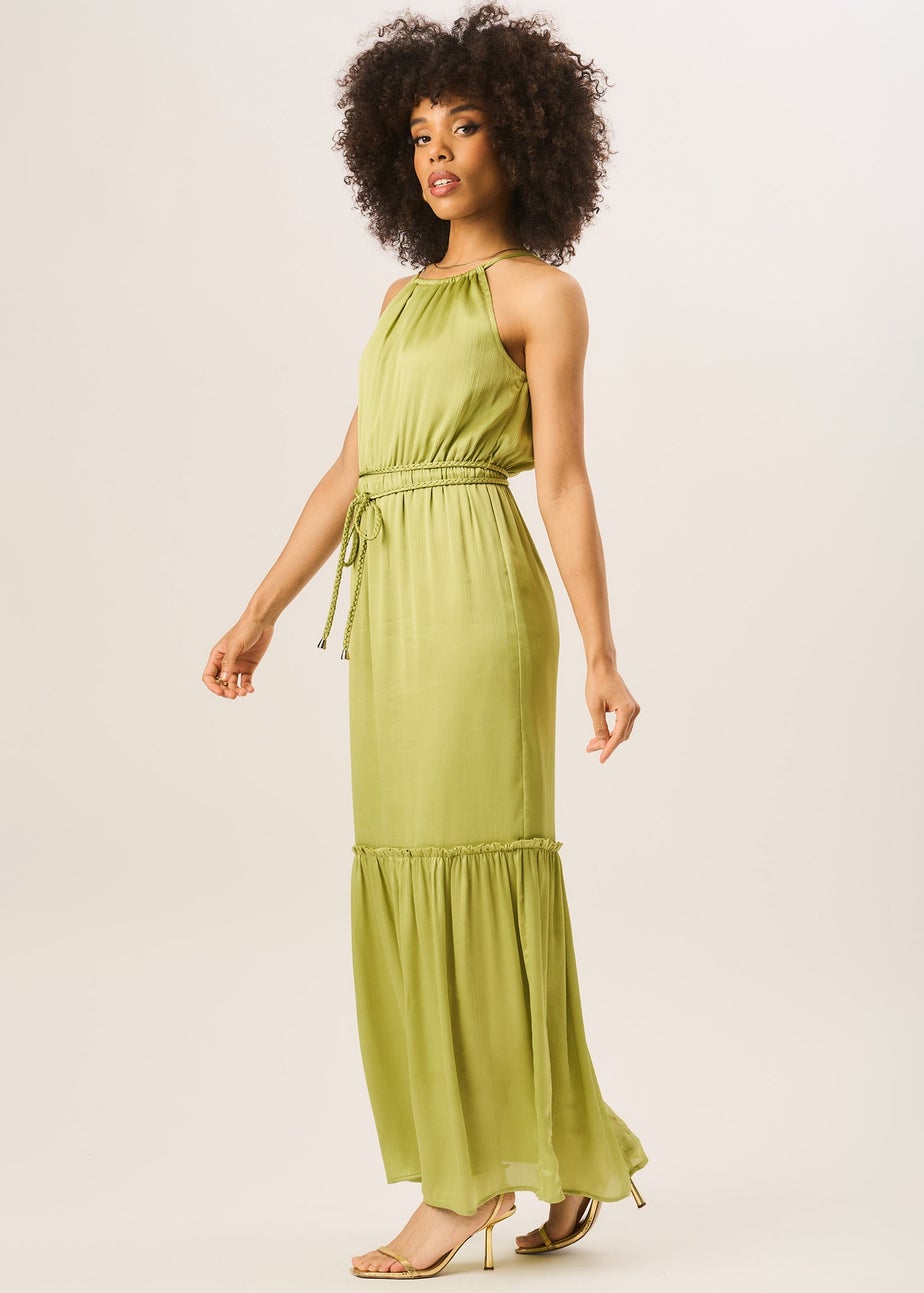 Gini London Green Halter Neck Maxi Dress