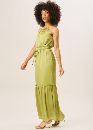 Gini London Green Halter Neck Maxi Dress