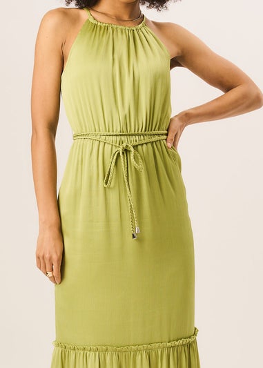Gini London Green Halter Neck Maxi Dress