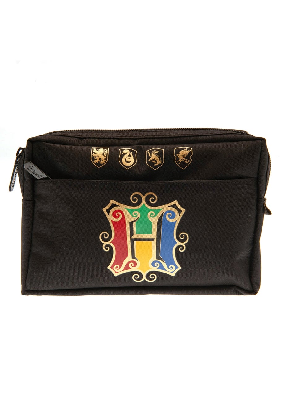 Harry Potter Black Multi Pocket Hogwarts Houses Pencil Case