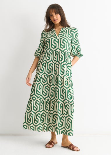 Gini London Green Long Sleeve Maxi Dress