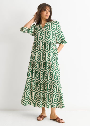 Gini London Green Long Sleeve Maxi Dress