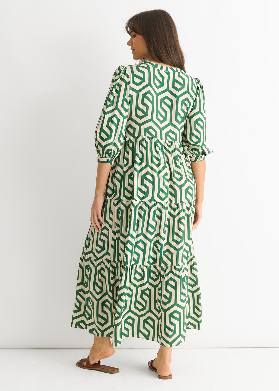 Gini London Green Long Sleeve Maxi Dress