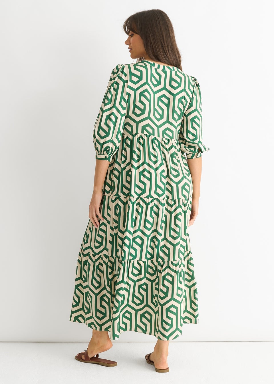 Gini London Green Long Sleeve Maxi Dress