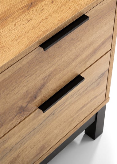 Julian Bowen Bali 2 Drawer Bedside in Light Brown (57.5 x 45 x 40cm)