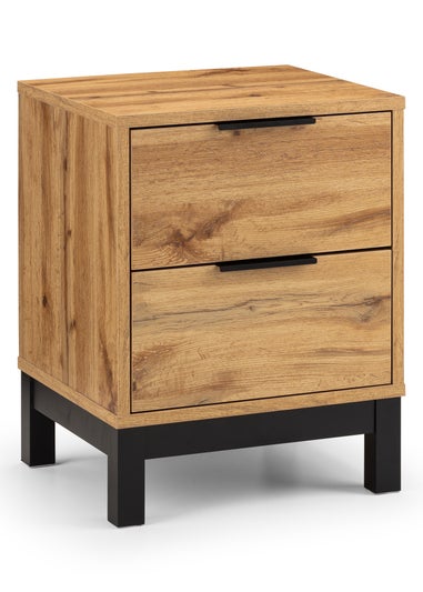 Julian Bowen Bali 2 Drawer Bedside in Light Brown (57.5 x 45 x 40cm)
