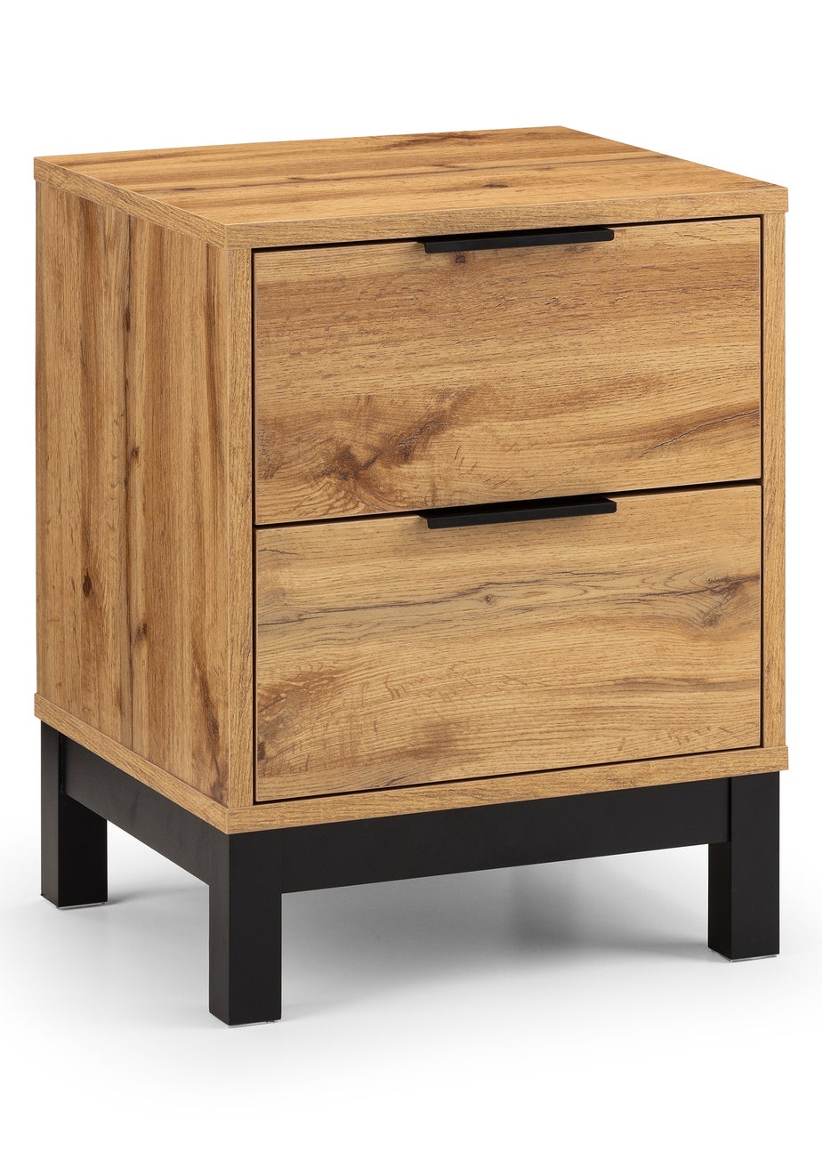 Julian Bowen Bali 2 Drawer Bedside in Light Brown (57.5 x 45 x 40cm)