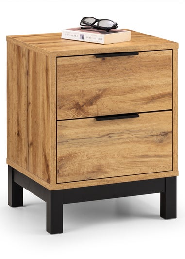 Julian Bowen Bali 2 Drawer Bedside in Light Brown (57.5 x 45 x 40cm)