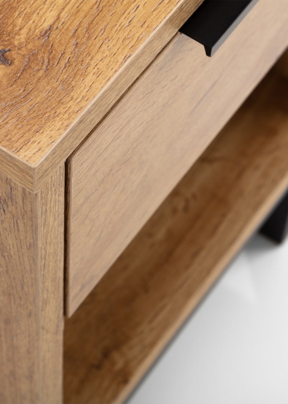 Julian Bowen Bali 1 Drawer Bedside in Light Brown (50 x 35 x 26cm)