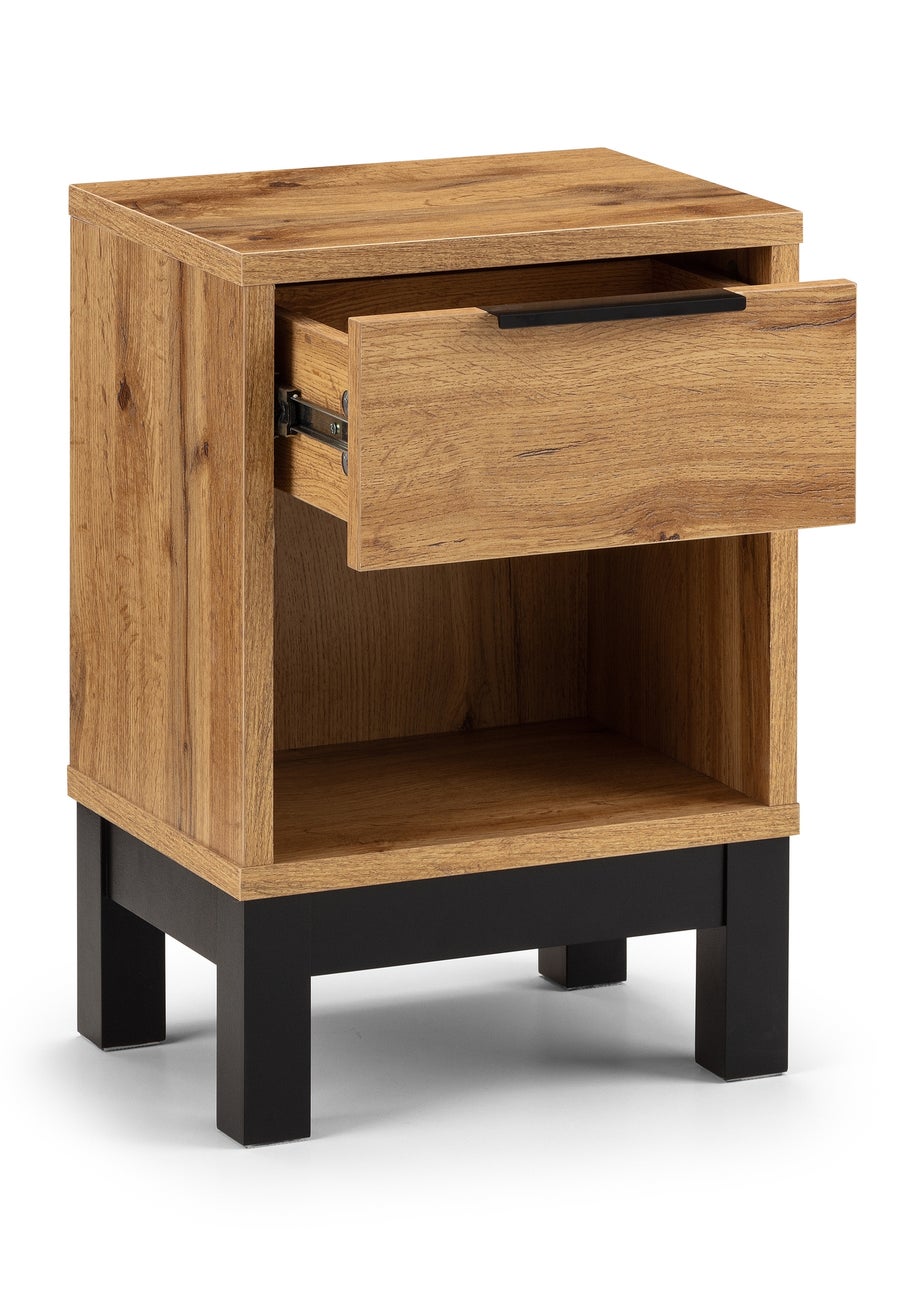 Julian Bowen Bali 1 Drawer Bedside in Light Brown (50 x 35 x 26cm)