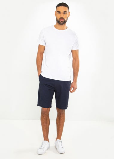 Threadbare Navy Regular Fit Cotton Chino Shorts