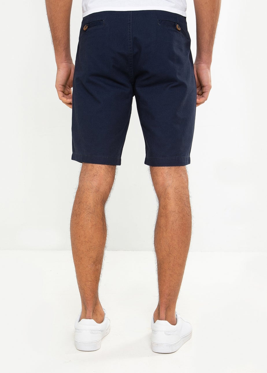 Threadbare Navy Regular Fit Cotton Chino Shorts