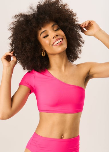 Gini London Fuchsia One shoulder Bikini Top